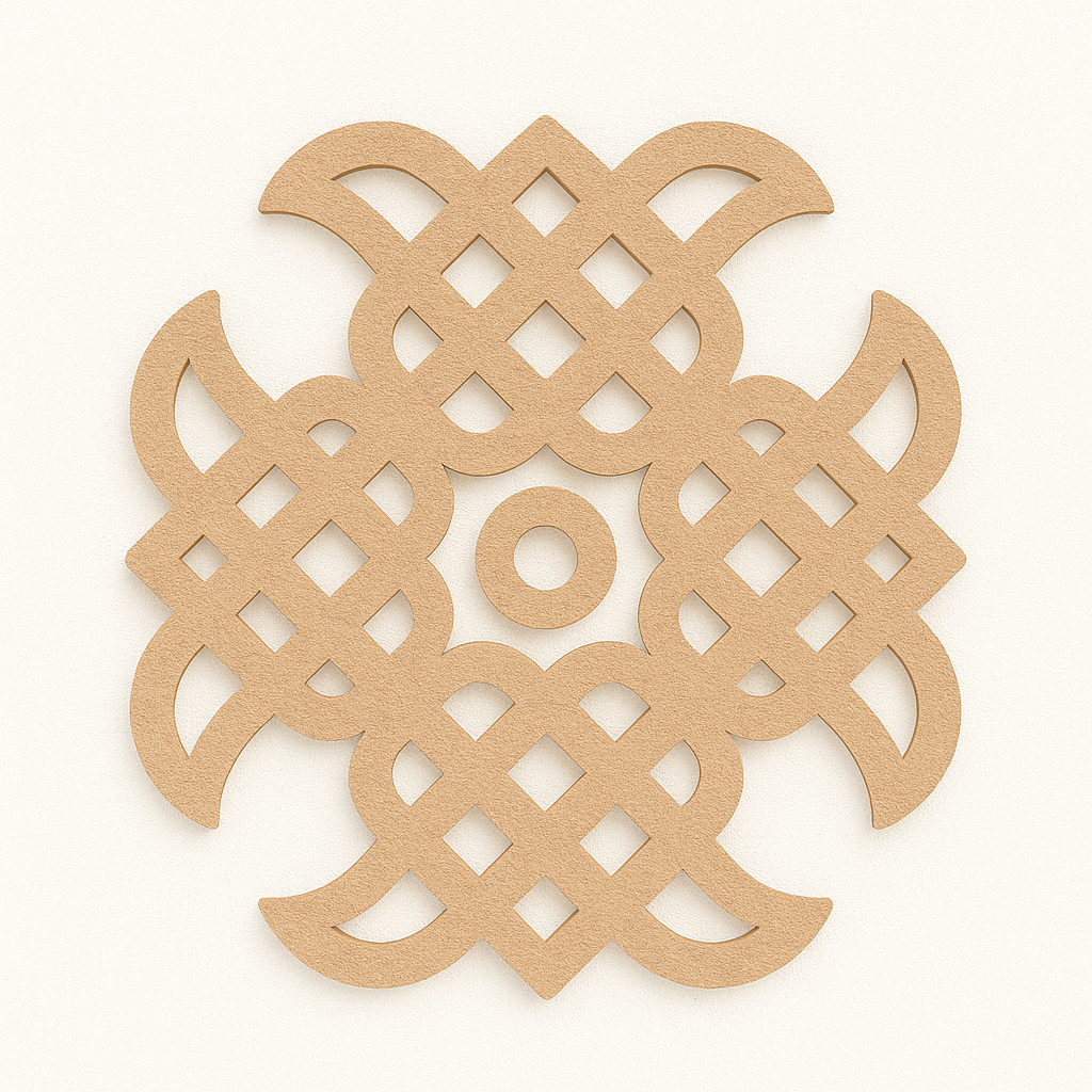 Designer Plain MDF Kolam Art Cutout