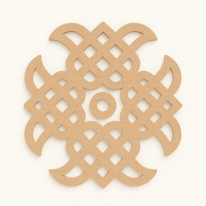 Designer Plain MDF Kolam Art Cutout
