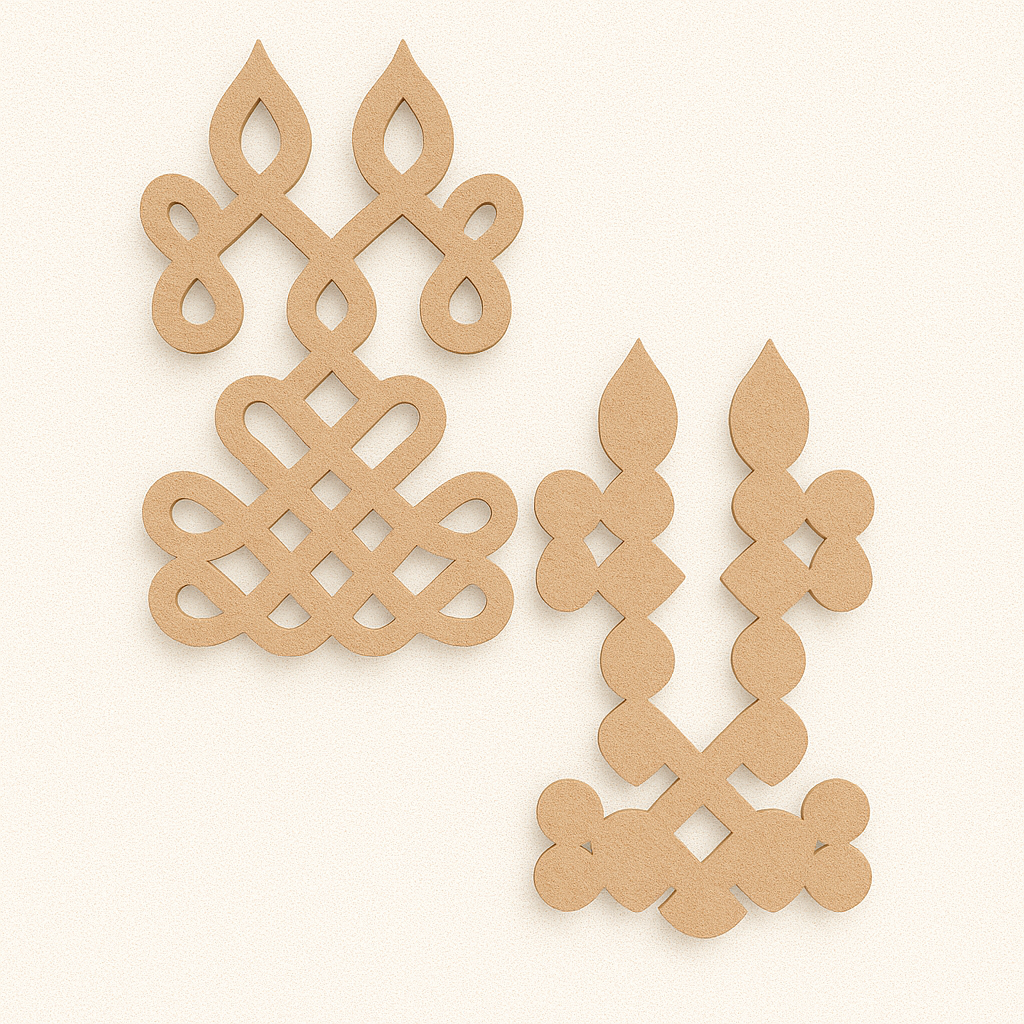 Candle Pattern Plain MDF Kolam Art Cutout