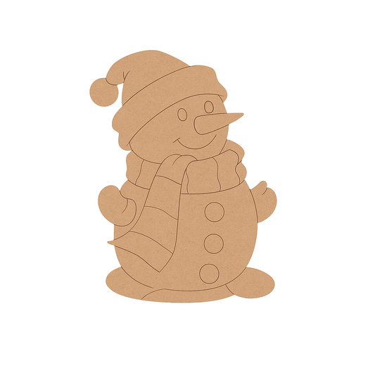 Pre Marked MDF Snow Man Cutout