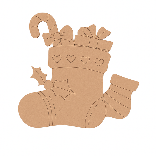 Pre Marked MDF Christmas Stocking Cutout