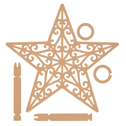 Designer MDF Star Cutout