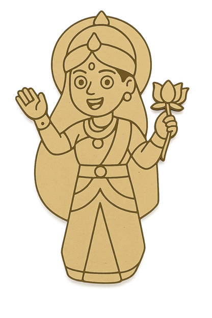 Goddess Lakshmi Pre-Marked Cutout