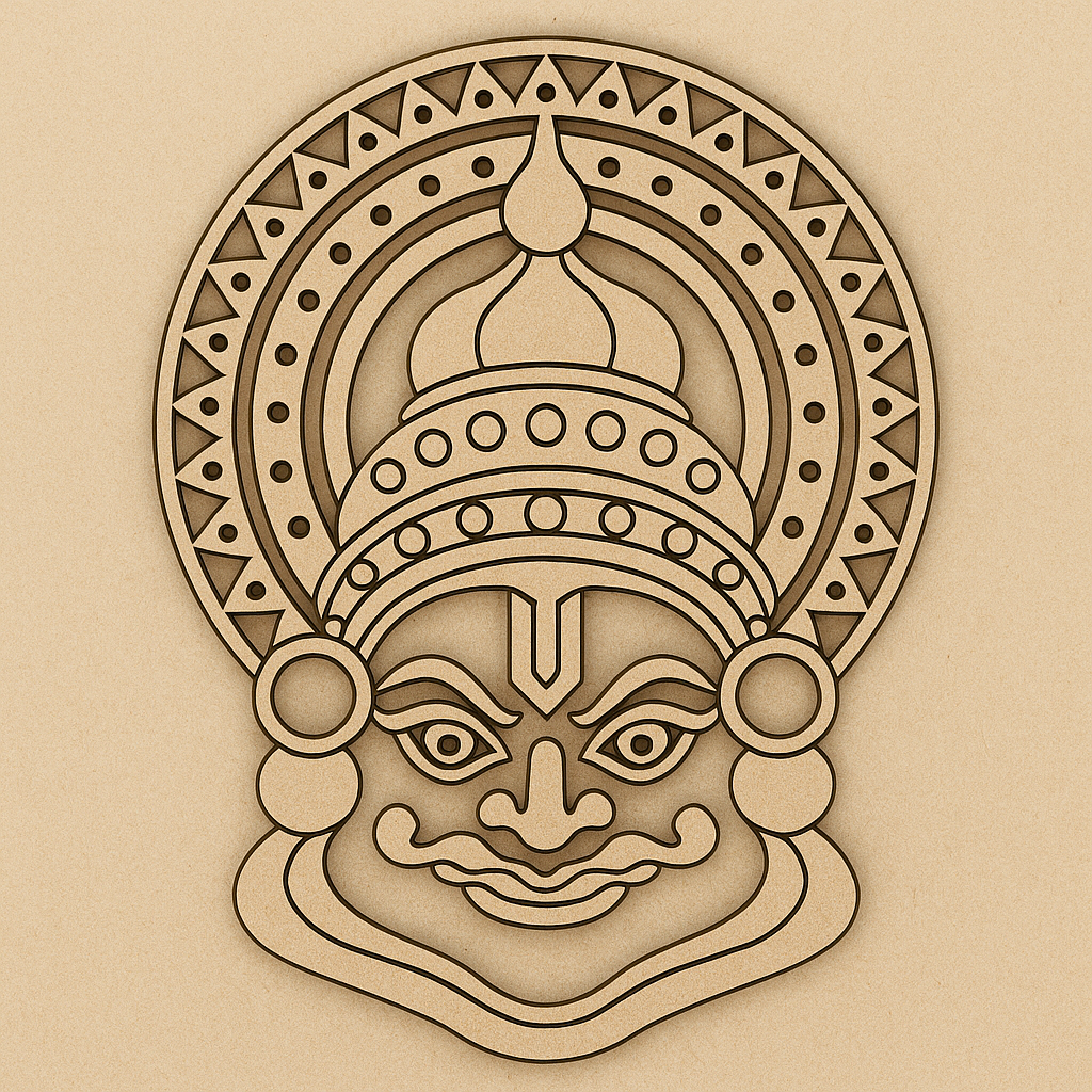 Khathakali MDF Pre-Marked Cutout