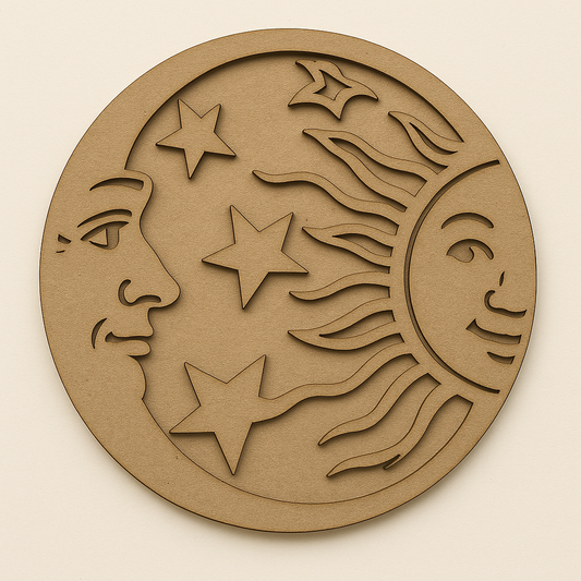 Sun, Moon & Star MDF Cutout