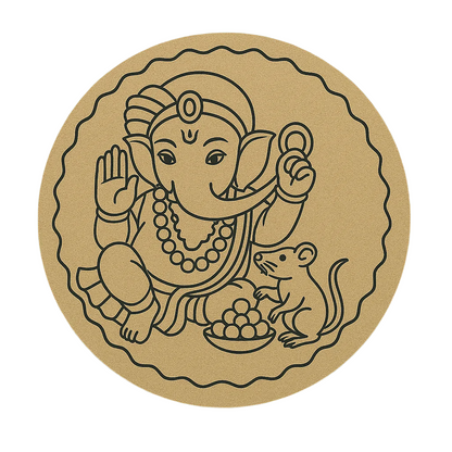 MDF Pre Marked ganesha Round