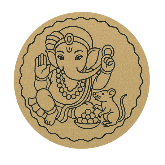 MDF Pre Marked ganesha Round