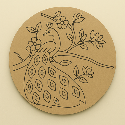 Peacock Pre Marked Wall Plate