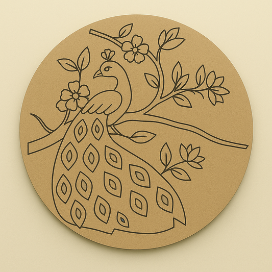 Peacock Pre Marked Wall Plate