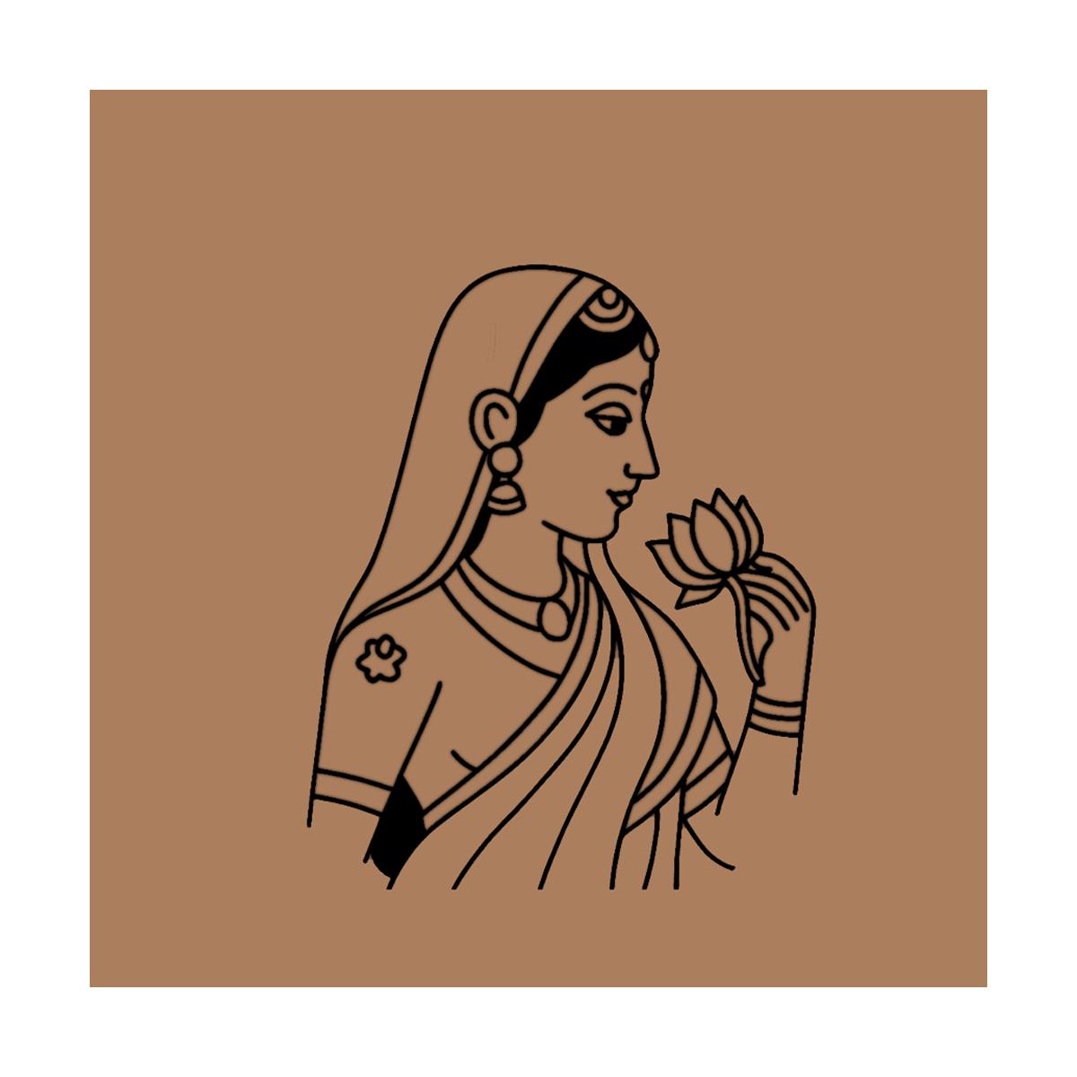 woman with flower Pre-marked Design for painting