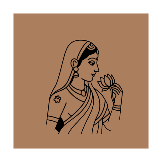 woman with flower Pre-marked Design for painting