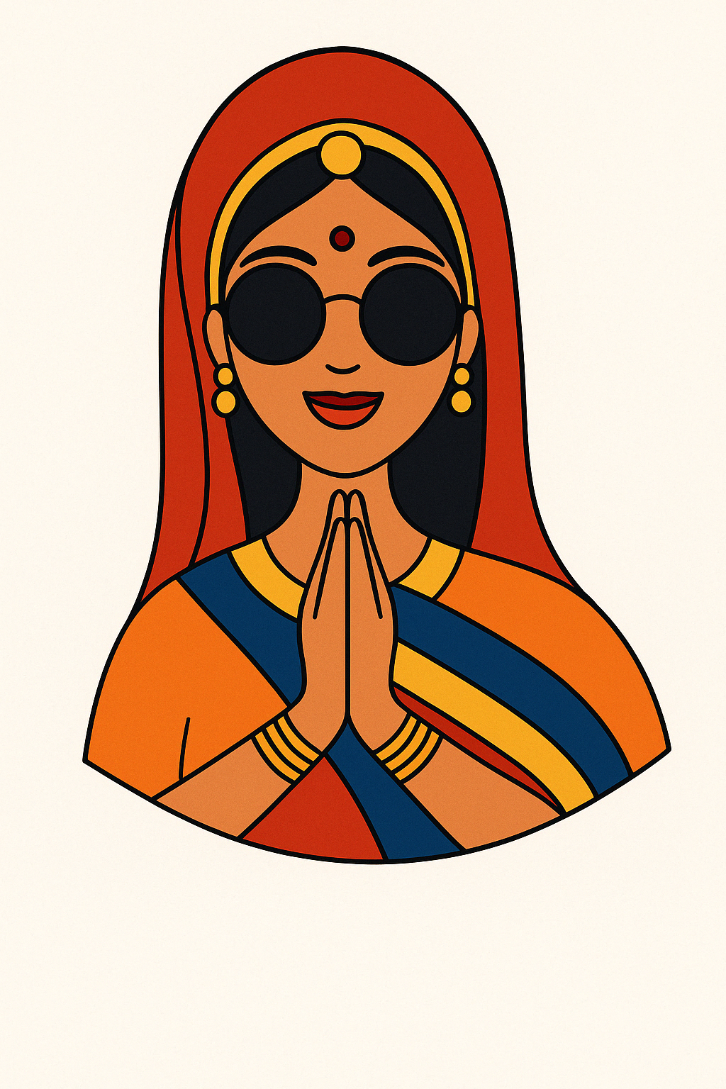 Indian Traditional Women Pre-Marked Cutout