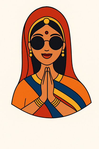 Indian Traditional Women Pre-Marked Cutout