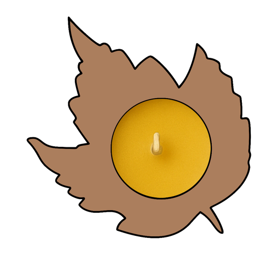 Leaf Shape MDF Tea Light Holder