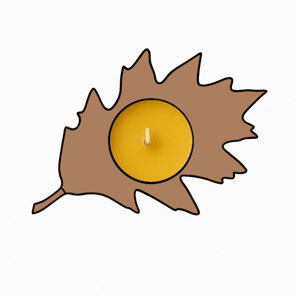Leaf Shape MDF Tea Light Holder