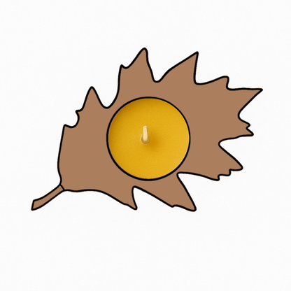 Leaf Shape MDF Tea Light Holder
