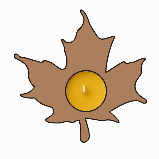Leaf Shape MDF Tea Light Holder