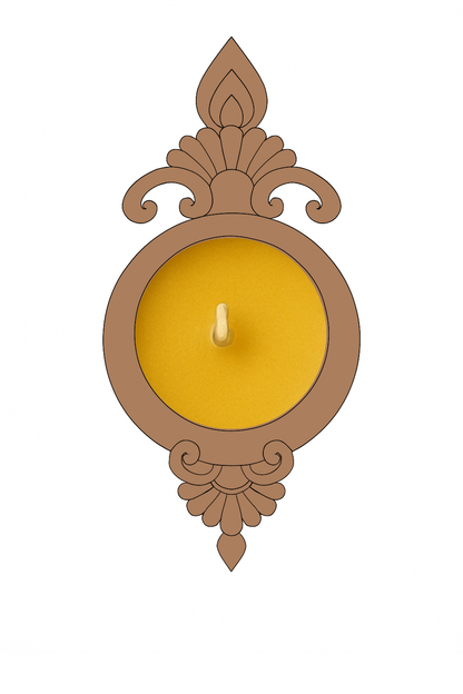 Crowned Circle T Light Candle Holder Premarked