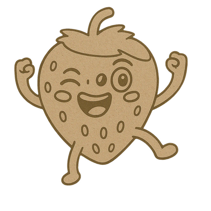 MDF Strawberry Fridge Magnet 01