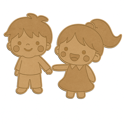 MDF Girl Boy Fridge Magnet