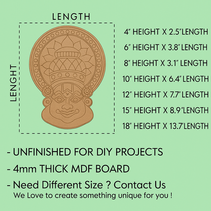 Khathakali MDF Pre-Marked Cutout