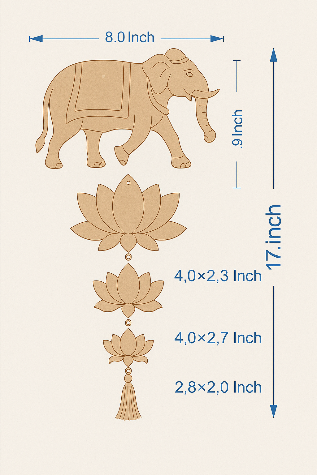 Pichwai Elephant Cutout