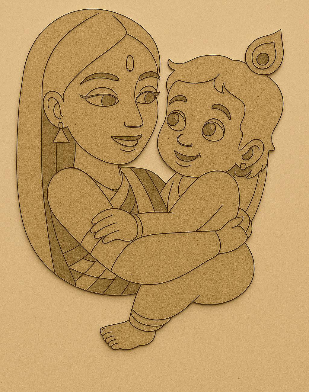 Baby Krishna Pre Marked Cutout