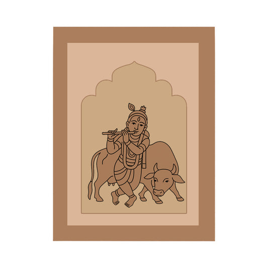 Lord Krishna Design MDF Plain Jharokha
