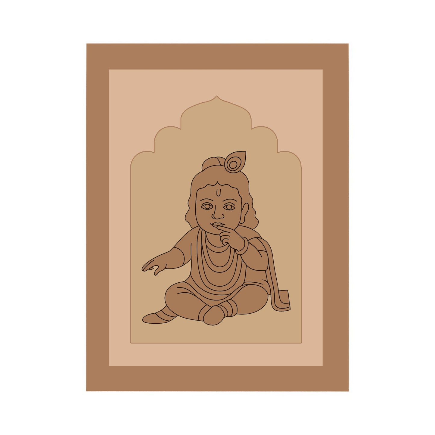 Lord Krishna Design MDF Plain Jharokha