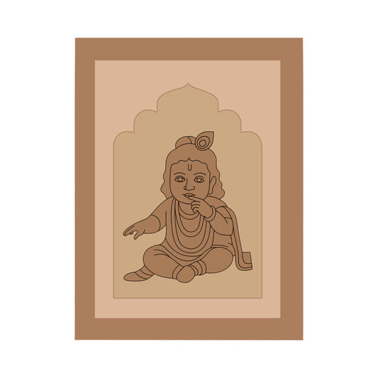 Lord Krishna Design MDF Plain Jharokha