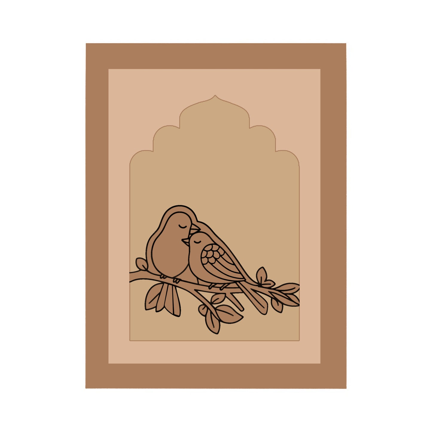 Bird Design MDF Plain Jharokha