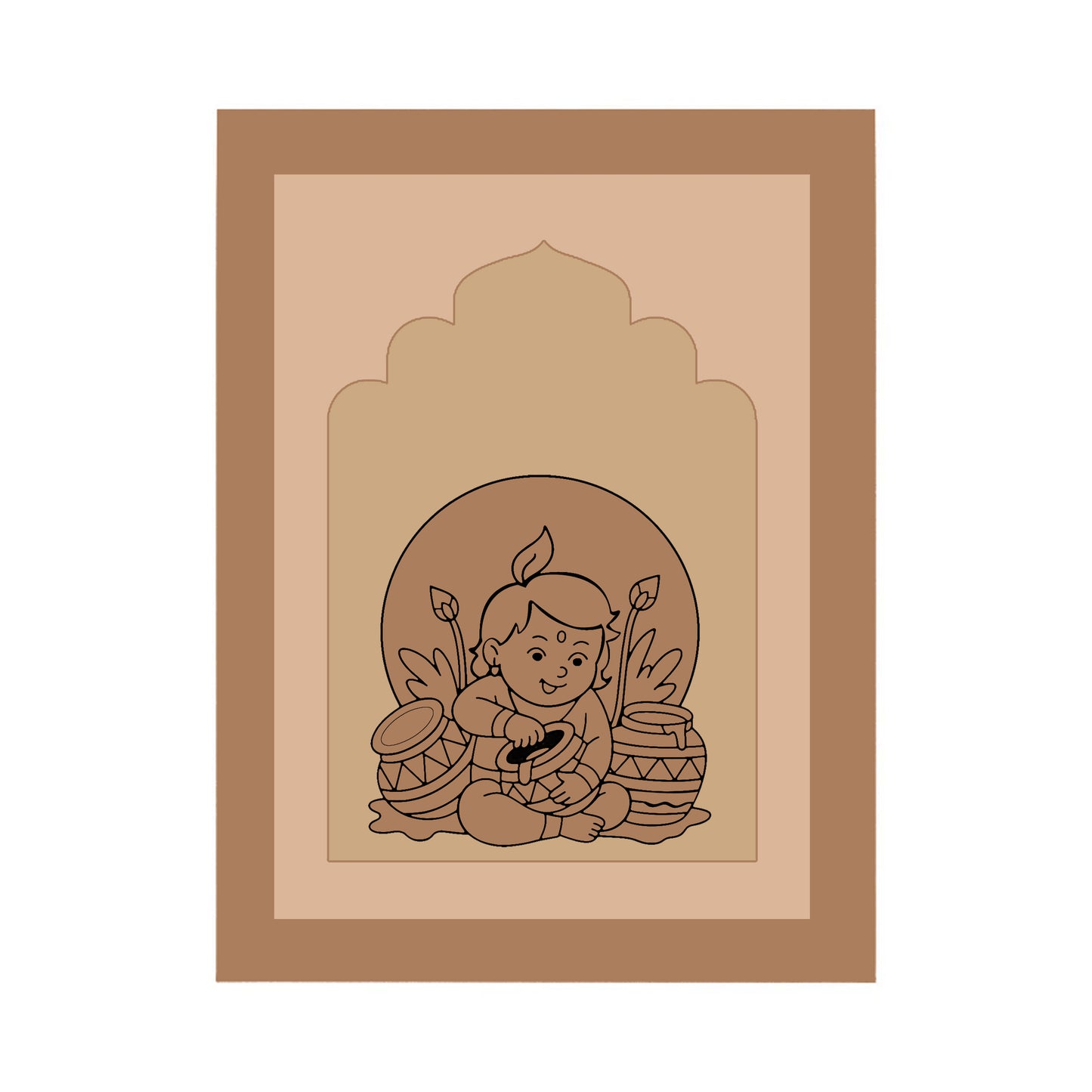 Krishna Design MDF Plain Jharokha