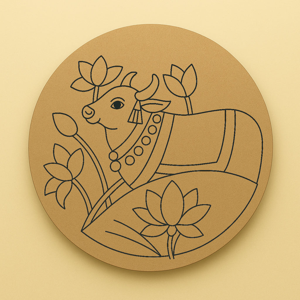 Pichwai Cow Pre Marked Wall plates