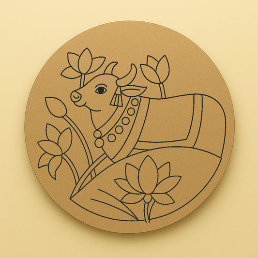 Pichwai Cow Pre Marked Wall plates