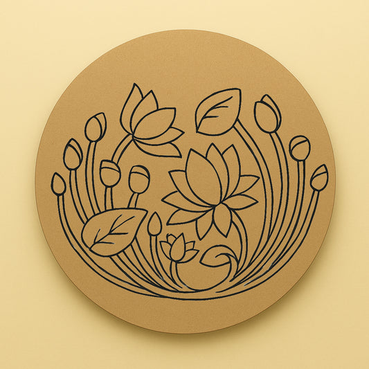 Pichwai Lotus Pre Marked Wall Plate