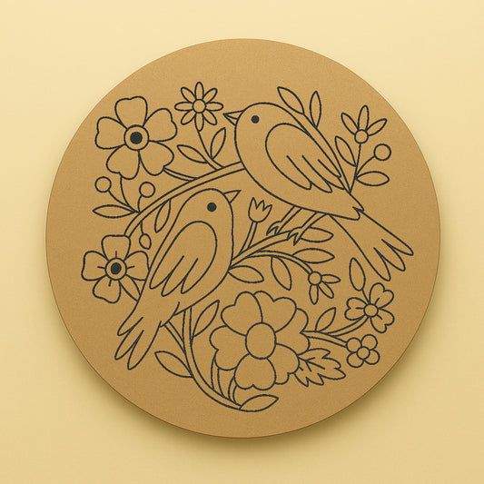 Bird Pre Marked Wooden Wall plates