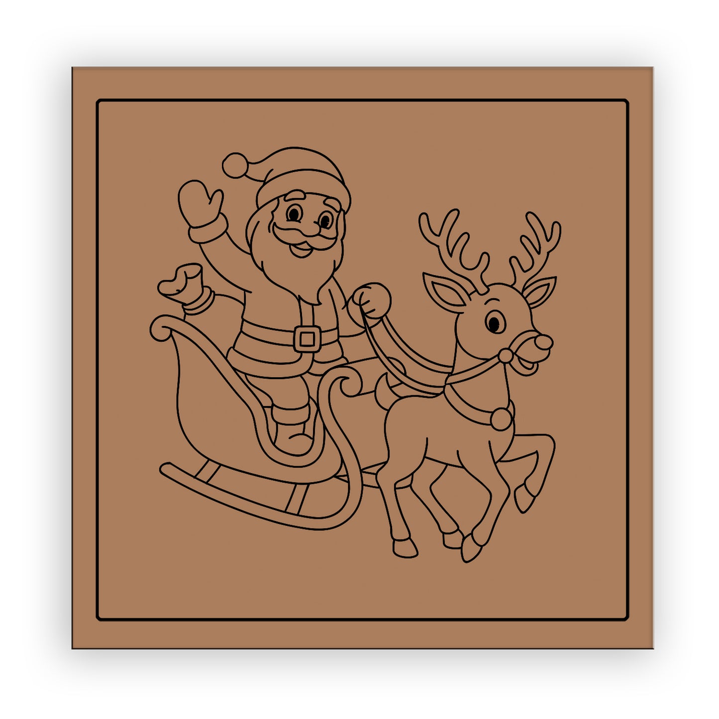 Santa Reindeer Sleigh pre-marked-for-painting