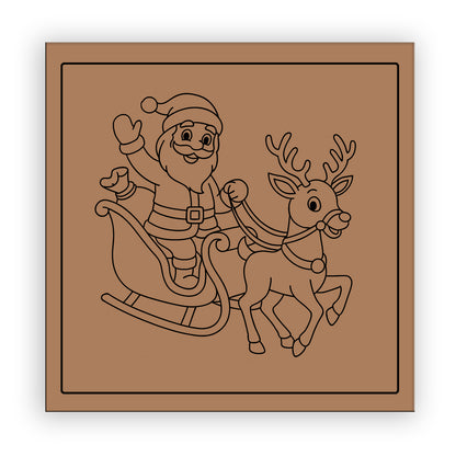 Santa Reindeer Sleigh pre-marked-for-painting