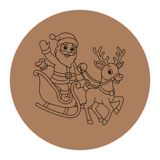 Santa Reindeer Sleigh pre-marked-for-painting