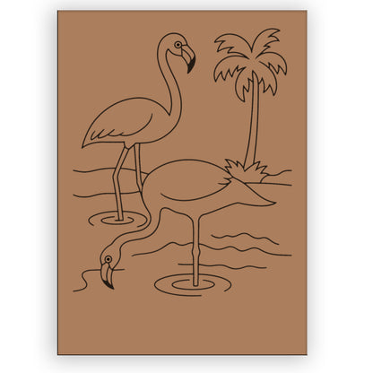 Flamingoes Pre-marked Design for painting