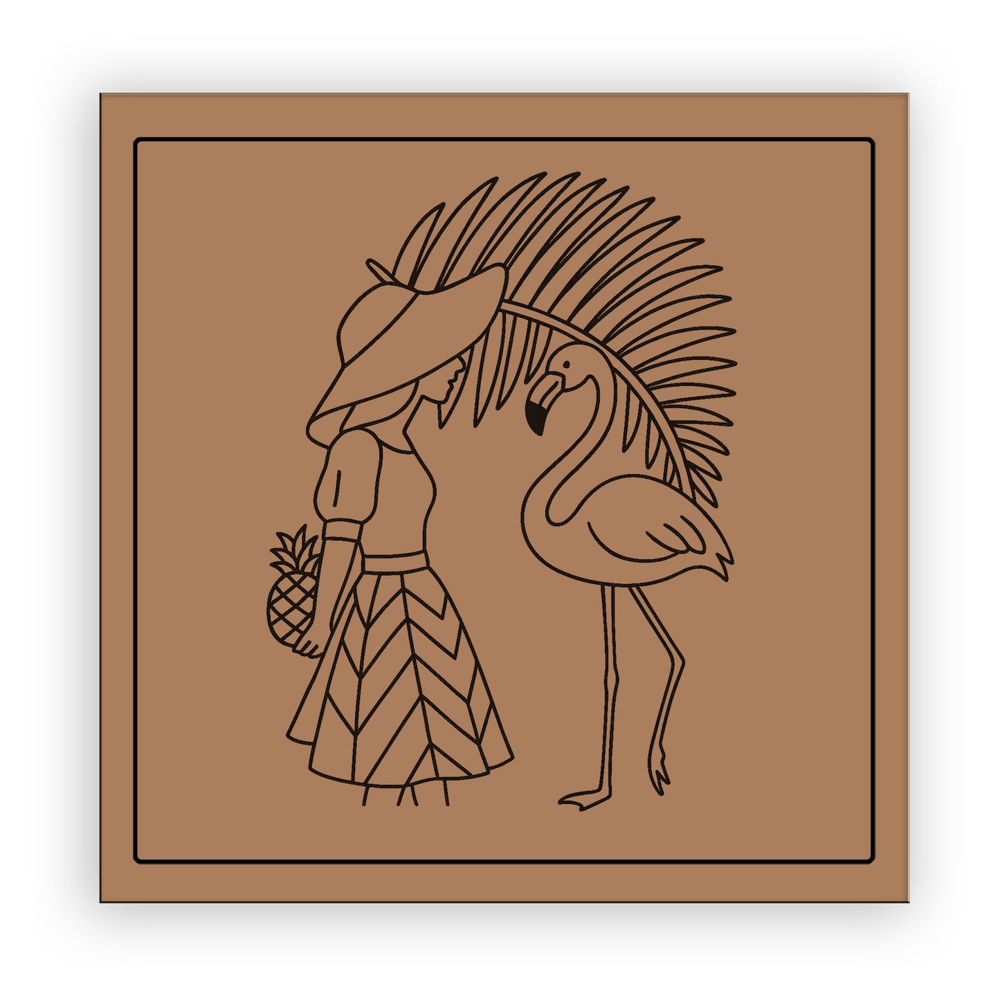 Girl with Bird Pre-marked Design for painting