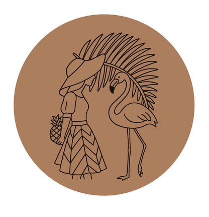 Girl with Bird Pre-marked Design for painting