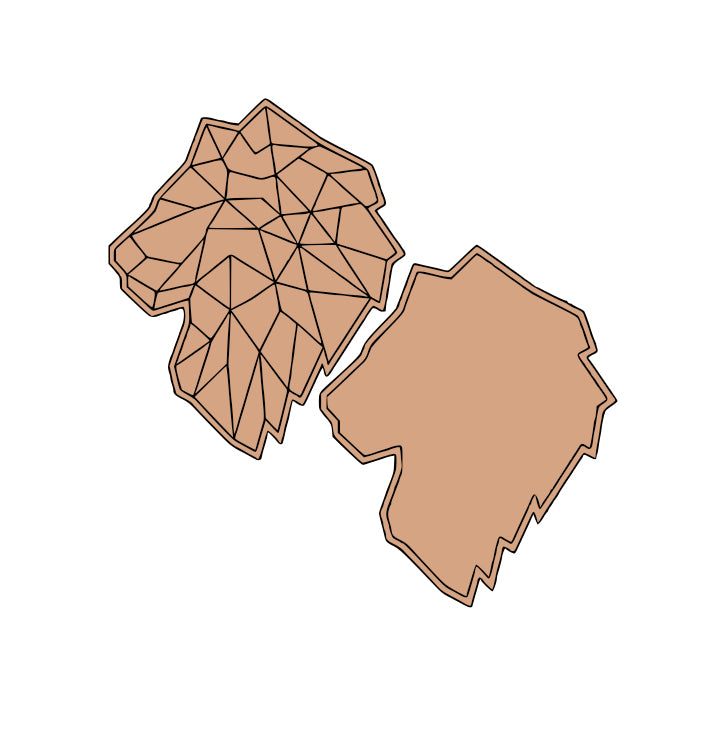 Geometric  Lion MDF Puzzle